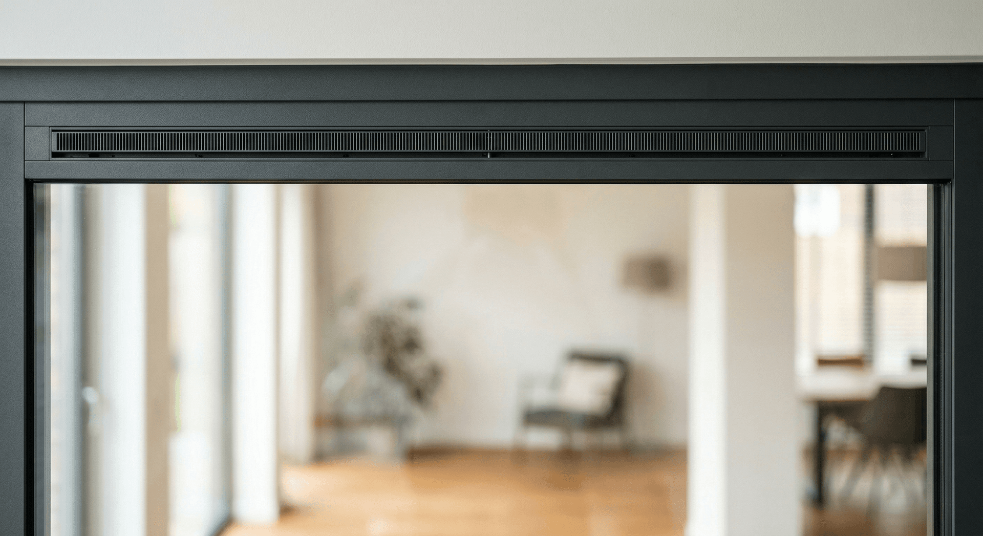 Ventilatierooster bovenin aluminium schuifpui