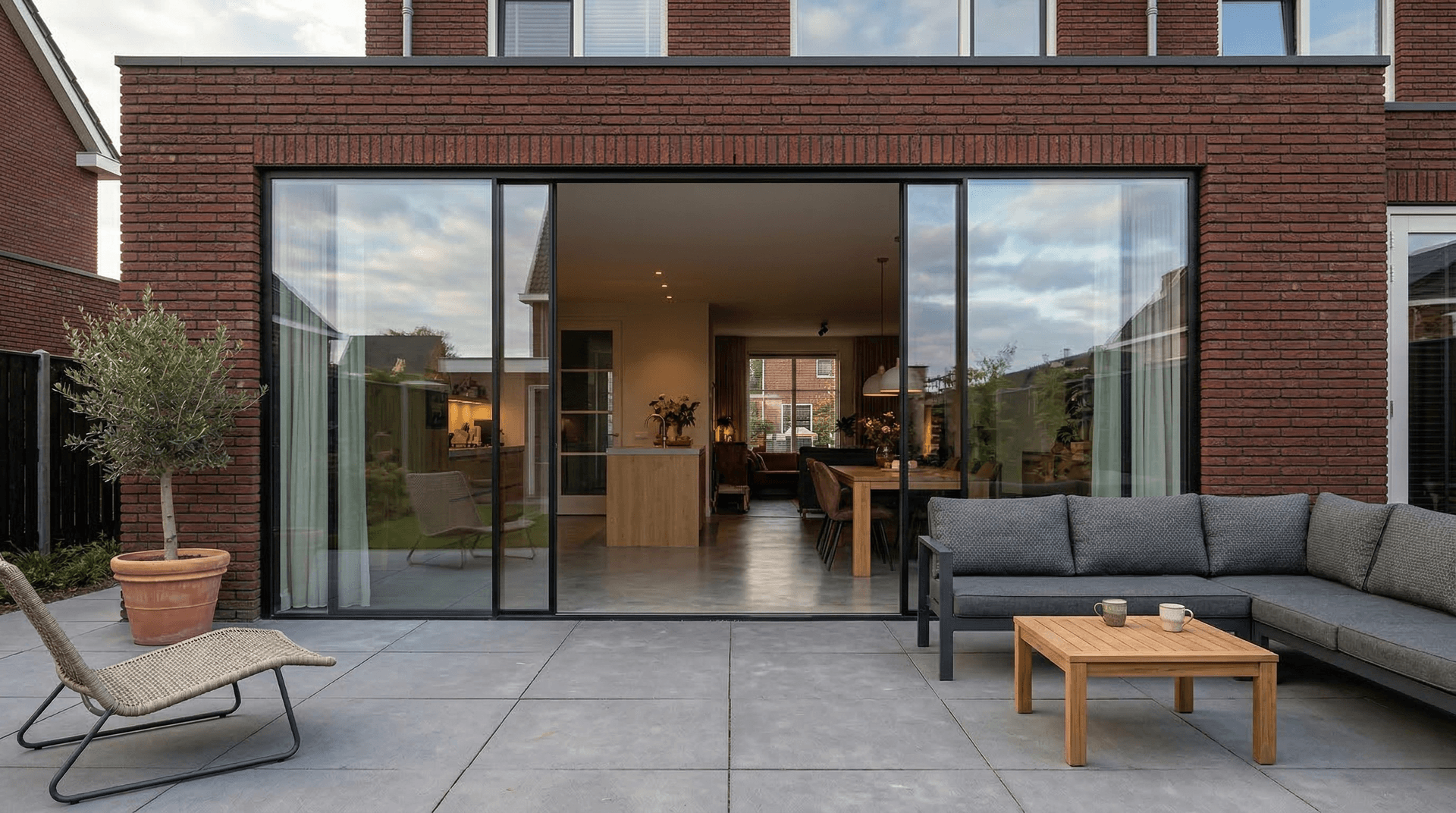 Aluminium schuifpui terras lounge — richtprijs op maat